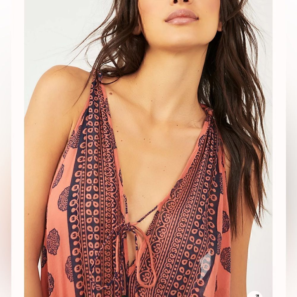 NWT Free People Soul Of The Sun Bodysuit Earth Nature Tank Bodysuit Tassel Boho - Picture 7 of 11